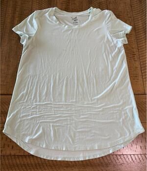 Sweet Teas Pink Rose Mint Green Tee Women’s Large Soft Stretch Top